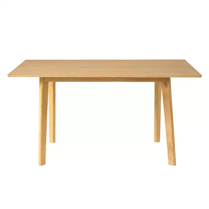 Ensemble de salle à manger moderne 7 pièces avec table en bois massif de 152 cm et 6 chaises empilables