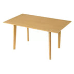 Ensemble de salle à manger moderne 7 pièces avec table en bois massif de 152 cm et 6 chaises empilables