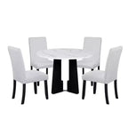 Ensemble table et chaises de salle à manger 5 pièces avec table de 109 cm, pour salle à manger, cuisine et salon