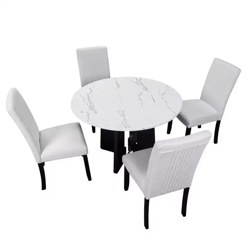 Ensemble table et chaises de salle à manger 5 pièces avec table de 109 cm, pour salle à manger, cuisine et salon