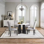 Ensemble table et chaises de salle à manger 5 pièces avec table de 109 cm, pour salle à manger, cuisine et salon