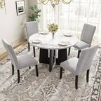 Ensemble table et chaises de salle à manger 5 pièces avec table de 109 cm, pour salle à manger, cuisine et salon