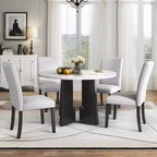 Ensemble table et chaises de salle à manger 5 pièces avec table de 109 cm, pour salle à manger, cuisine et salon
