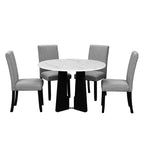 Ensemble table et chaises de salle à manger 5 pièces avec table de 109 cm, pour salle à manger, cuisine et salon