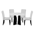 Ensemble table et chaises de salle à manger 5 pièces avec table de 109 cm, pour salle à manger, cuisine et salon