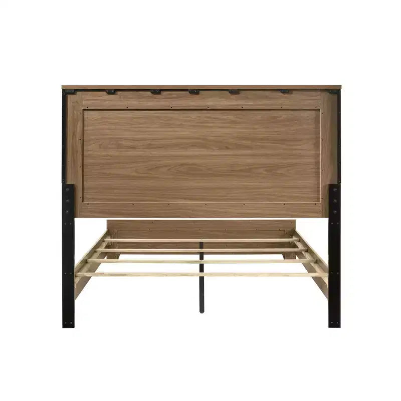 GDFStudio Carter Ensemble de lit en bois transitionnel 3 pièces avec tête de lit encastrée et 2 tables de chevet