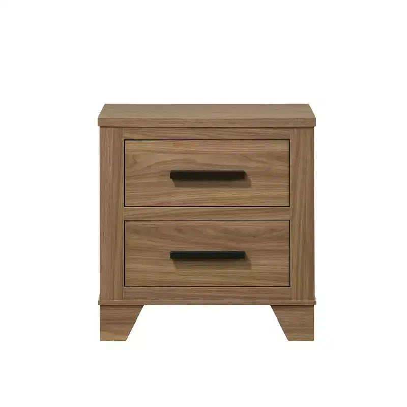 GDFStudio Carter Ensemble de lit en bois transitionnel 3 pièces avec tête de lit encastrée et 2 tables de chevet
