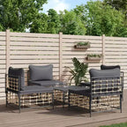 vidaXL Salon de jardin 5 pièces avec coussins en résine tressée