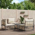 vidaXL Salon de jardin 5 pièces avec coussins en résine tressée