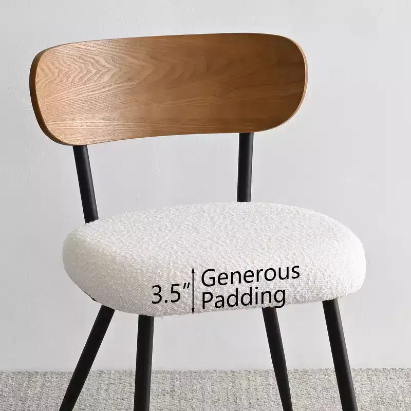 Ensemble de salle à manger 5 pièces avec chaises rembourrées en tissu bouclé, table compacte de 119 cm effet bois et 4 chaises de salle à manger modernes et confortables - Panipeachy