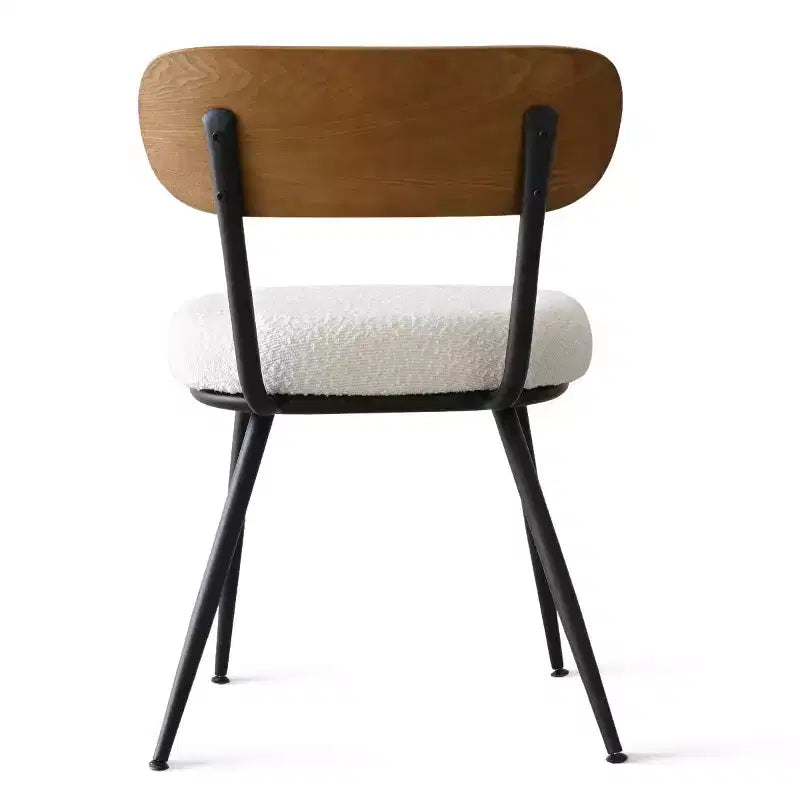 Ensemble de salle à manger 5 pièces avec chaises rembourrées en tissu bouclé, table compacte de 119 cm effet bois et 4 chaises de salle à manger modernes et confortables - Panipeachy