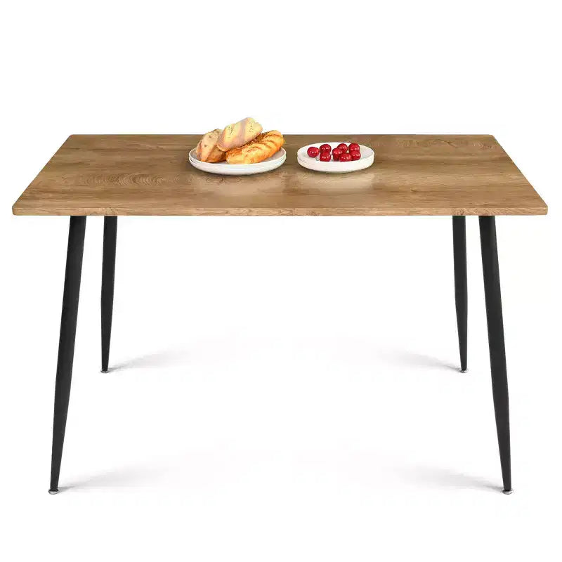 Ensemble de salle à manger 5 pièces avec chaises rembourrées en tissu bouclé, table compacte de 119 cm effet bois et 4 chaises de salle à manger modernes et confortables - Panipeachy