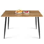 Ensemble de salle à manger 5 pièces avec chaises rembourrées en tissu bouclé, table compacte de 119 cm effet bois et 4 chaises de salle à manger modernes et confortables - Panipeachy