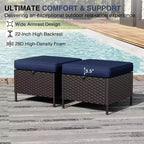 UPTIOT Ensemble de canapé d'extérieur modulaire avec poufs convertibles et coussins résistants aux intempéries