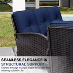UPTIOT Ensemble de canapé d'extérieur modulaire avec poufs convertibles et coussins résistants aux intempéries