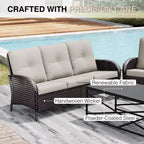 UPTIOT Ensemble de canapé d'extérieur modulaire avec poufs convertibles et coussins résistants aux intempéries