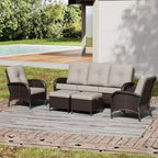 UPTIOT Modular Outdoor Sofa Set with Convertible Ottomans and All-Weather Cushions