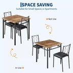 Ensemble table et chaises pour 2, petite table de cuisine avec 2 chaises rembourrées, table et chaises de salle à manger en bois de style ferme pour cuisine, appartement
