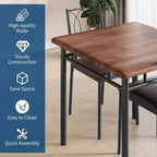 Ensemble table et chaises pour 2, petite table de cuisine avec 2 chaises rembourrées, table et chaises de salle à manger en bois de style ferme pour cuisine, appartement