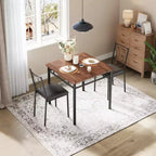 Ensemble table et chaises pour 2, petite table de cuisine avec 2 chaises rembourrées, table et chaises de salle à manger en bois de style ferme pour cuisine, appartement
