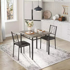 Ensemble table et chaises pour 2, petite table de cuisine avec 2 chaises rembourrées, table et chaises de salle à manger en bois de style ferme pour cuisine, appartement
