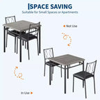 Ensemble table et chaises pour 2, petite table de cuisine avec 2 chaises rembourrées, table et chaises de salle à manger en bois de style ferme pour cuisine, appartement