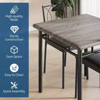 Ensemble table et chaises pour 2, petite table de cuisine avec 2 chaises rembourrées, table et chaises de salle à manger en bois de style ferme pour cuisine, appartement