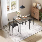 Ensemble table et chaises pour 2, petite table de cuisine avec 2 chaises rembourrées, table et chaises de salle à manger en bois de style ferme pour cuisine, appartement