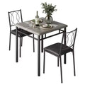 Dining Table Set for 2, Small Kitchen Table with 2 Upholstered Chairs, Farmhouse Wood Dining Table Chairs for Kitchen Room, Apartment
