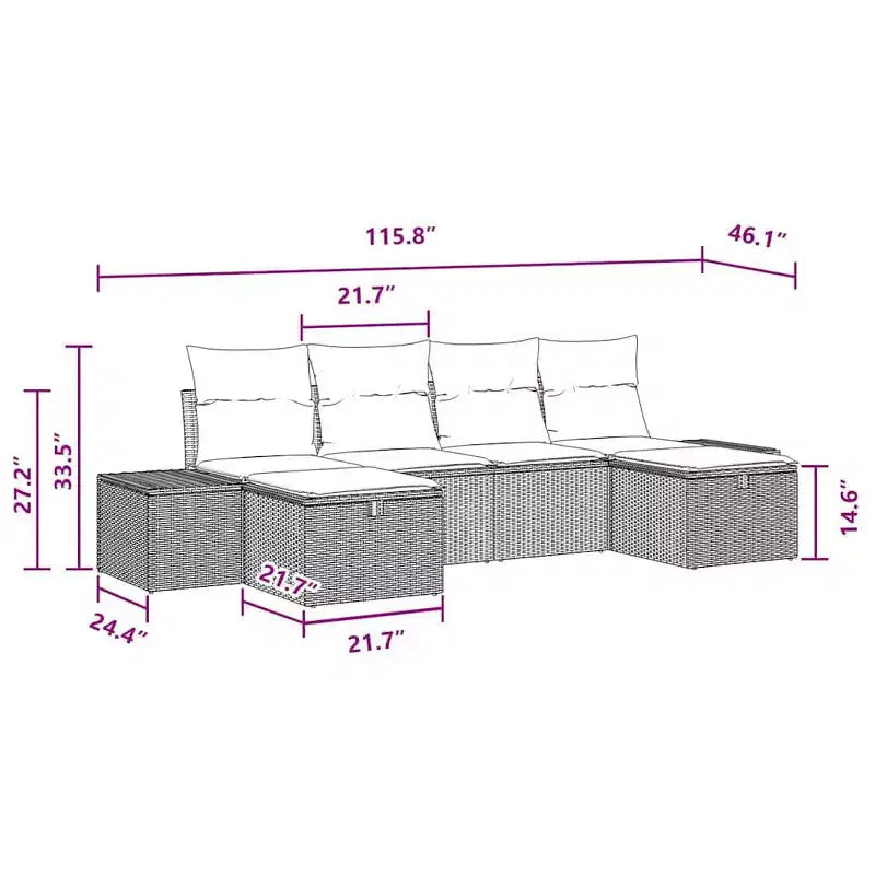 vidaXL Salon de jardin avec coussins 6 pcs Résine tressée marron