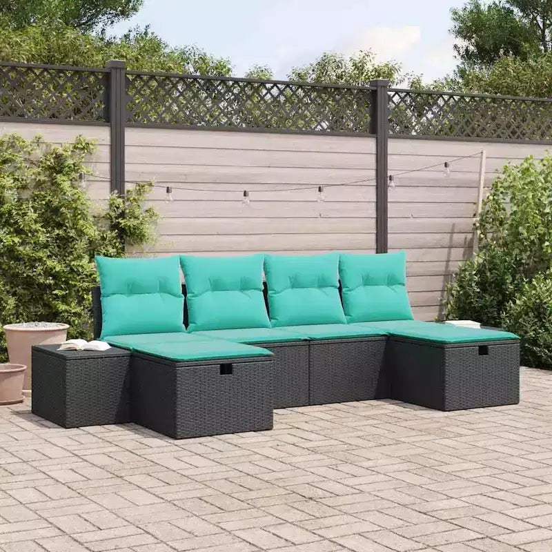 vidaXL Salon de jardin avec coussins 6 pcs Résine tressée marron