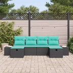vidaXL Salon de jardin avec coussins 6 pcs Résine tressée marron
