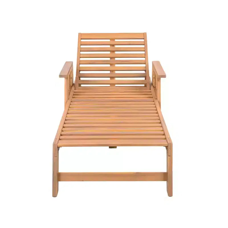 Christopher Knight Home Sakura Ensemble moderne 3 pièces avec bain de soleil en acacia et table à lattes avec accoudoirs en osier