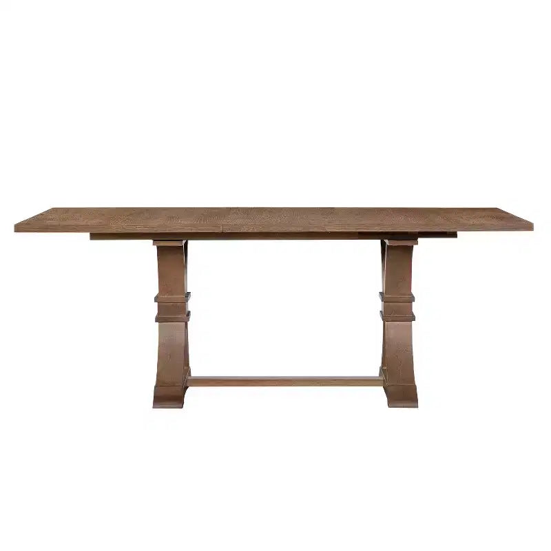 Ensemble de salle à manger extensible 7 pièces Elowen Christopher Knight Home en bois d'hévéa de style fermier avec chaises rembourrées en tissu rotin