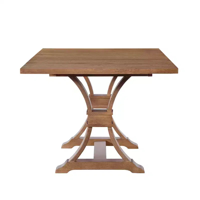 Ensemble de salle à manger extensible 7 pièces Elowen Christopher Knight Home en bois d'hévéa de style fermier avec chaises rembourrées en tissu rotin