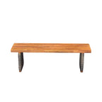 Christopher Knight Home Clara Ensemble de repas d'extérieur 3 pièces en acacia rustique avec bancs en rotin