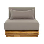Christopher Knight Home Nolan Ensemble de conversation de patio moderne 3 pièces en bois d'acacia avec fauteuils club surdimensionnés et table d'appoint