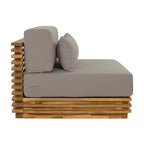 Christopher Knight Home Nolan Ensemble de conversation de patio moderne 3 pièces en bois d'acacia avec fauteuils club surdimensionnés et table d'appoint