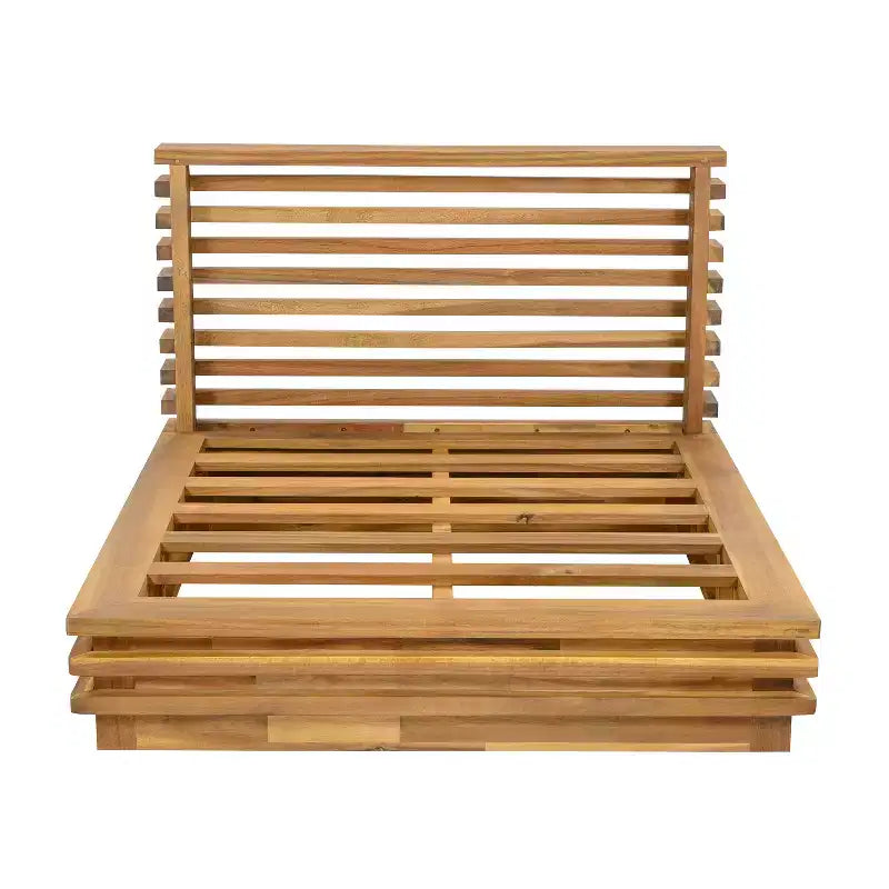 Christopher Knight Home Nolan Ensemble de conversation de patio moderne 3 pièces en bois d'acacia avec fauteuils club surdimensionnés et table d'appoint