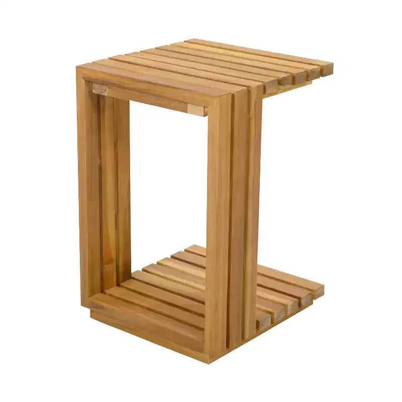 Christopher Knight Home Nolan Ensemble de conversation de patio moderne 3 pièces en bois d'acacia avec fauteuils club surdimensionnés et table d'appoint
