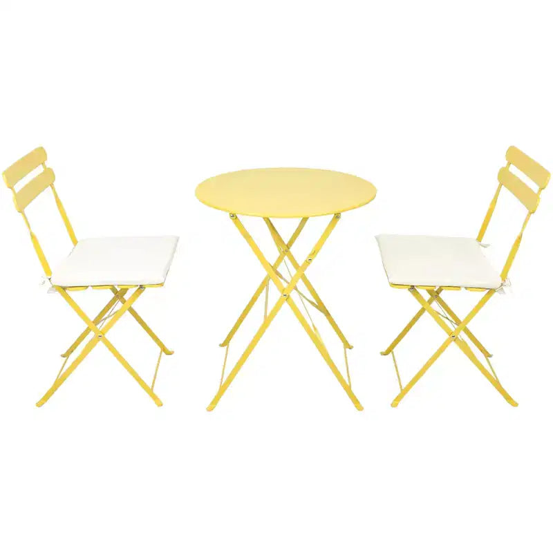 Ensemble de 3 chaises et table de bistrot en métal pour balcon/patio