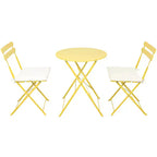 Ensemble de 3 chaises et table de bistrot en métal pour balcon/patio