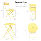 Ensemble de 3 chaises et table de bistrot en métal pour balcon/patio