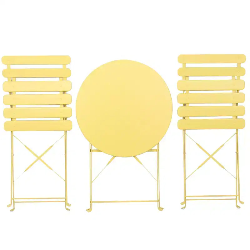 Ensemble de 3 chaises et table de bistrot en métal pour balcon/patio