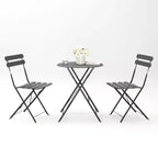 Ensemble de 3 chaises et table de bistrot en métal pour balcon/patio