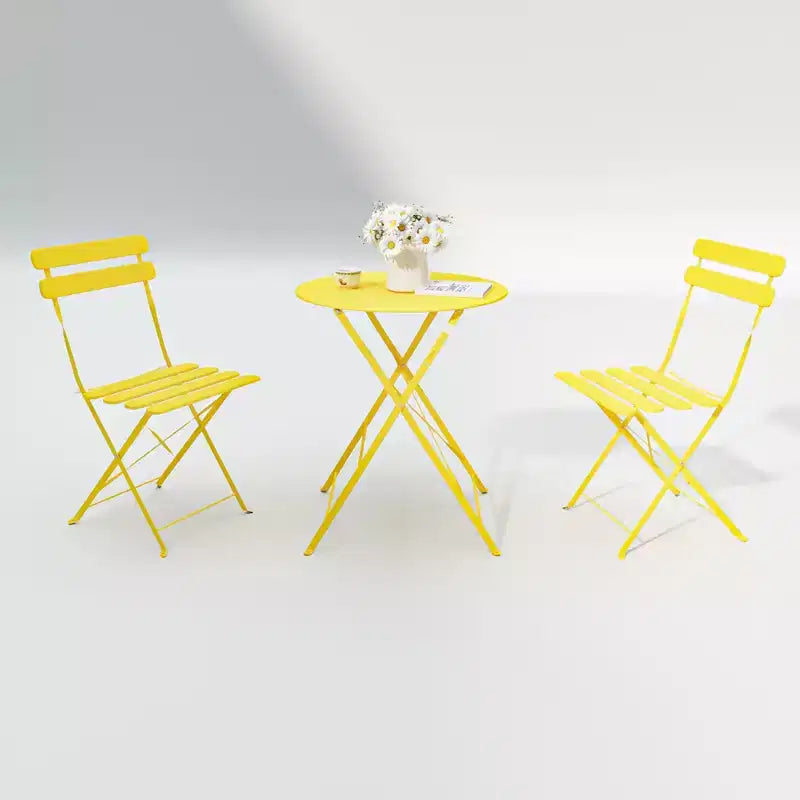 Ensemble de 3 chaises et table de bistrot en métal pour balcon/patio