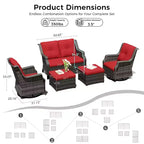 Ensemble extérieur modulaire UPTIOT : Canapé 2 places, 2 fauteuils à bascule et 2 poufs pour un confort de patio modulable