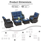 Ensemble extérieur modulaire UPTIOT : Canapé 2 places, 2 fauteuils à bascule et 2 poufs pour un confort de patio modulable