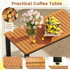 Ensemble de mobilier de patio Costway 4 pièces avec table basse, causeuse et 2 chaises individuelles pour porche gris/noir