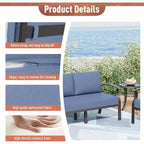 ALAULM Ensemble de mobilier de jardin en aluminium 7 places, avec fauteuil pivotant à bascule et table basse en métal